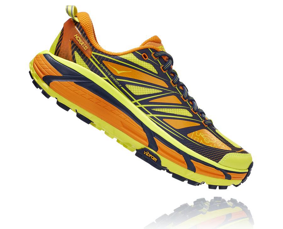 Hoka One One トレイルシューズ メンズ ライトゴールド/ピンク - Mafate Speed 2 - UC4965370